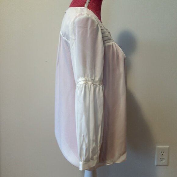 Parker Cheryl Silk Pin-Tuck Blouse size S - Picture 10 of 13
